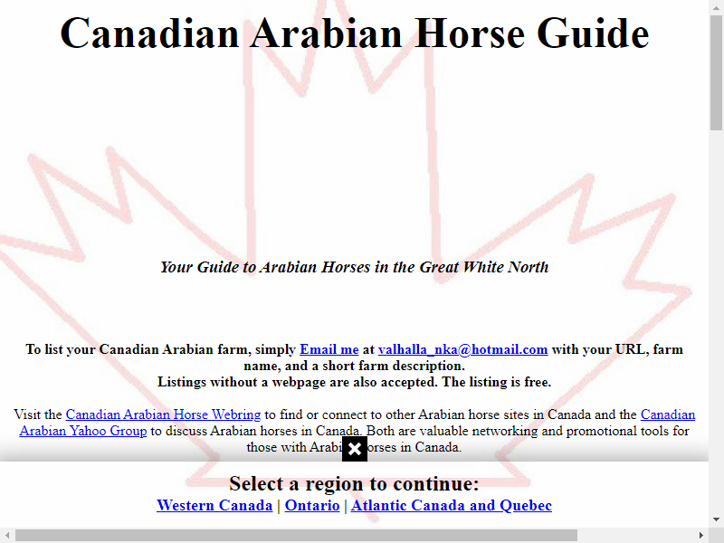 Canadian Arabian Horse Guide